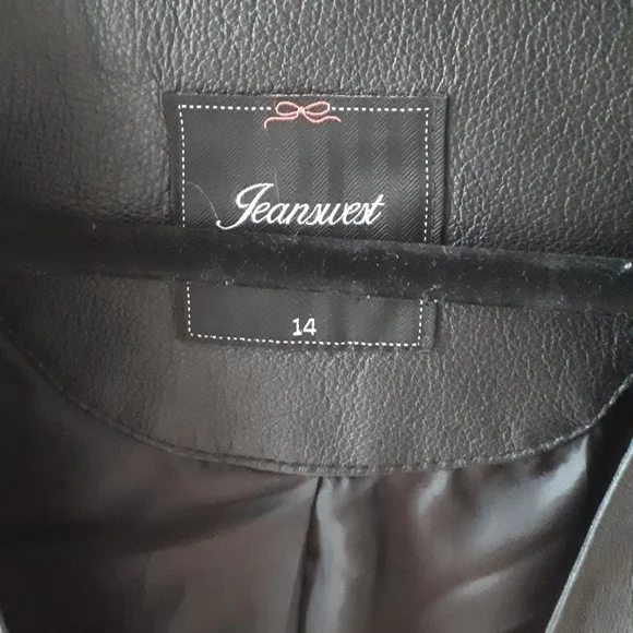 Jeanswest black leather Open Jacket size 14 - Picture 3 of 9